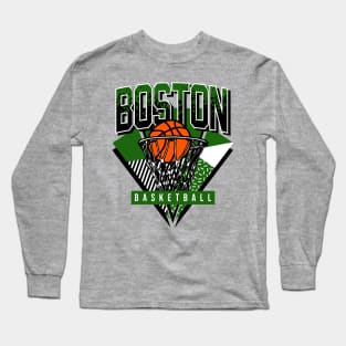 Boston Basketball 90s Throwback Long Sleeve T-Shirt